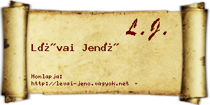 Lévai Jenő névjegykártya